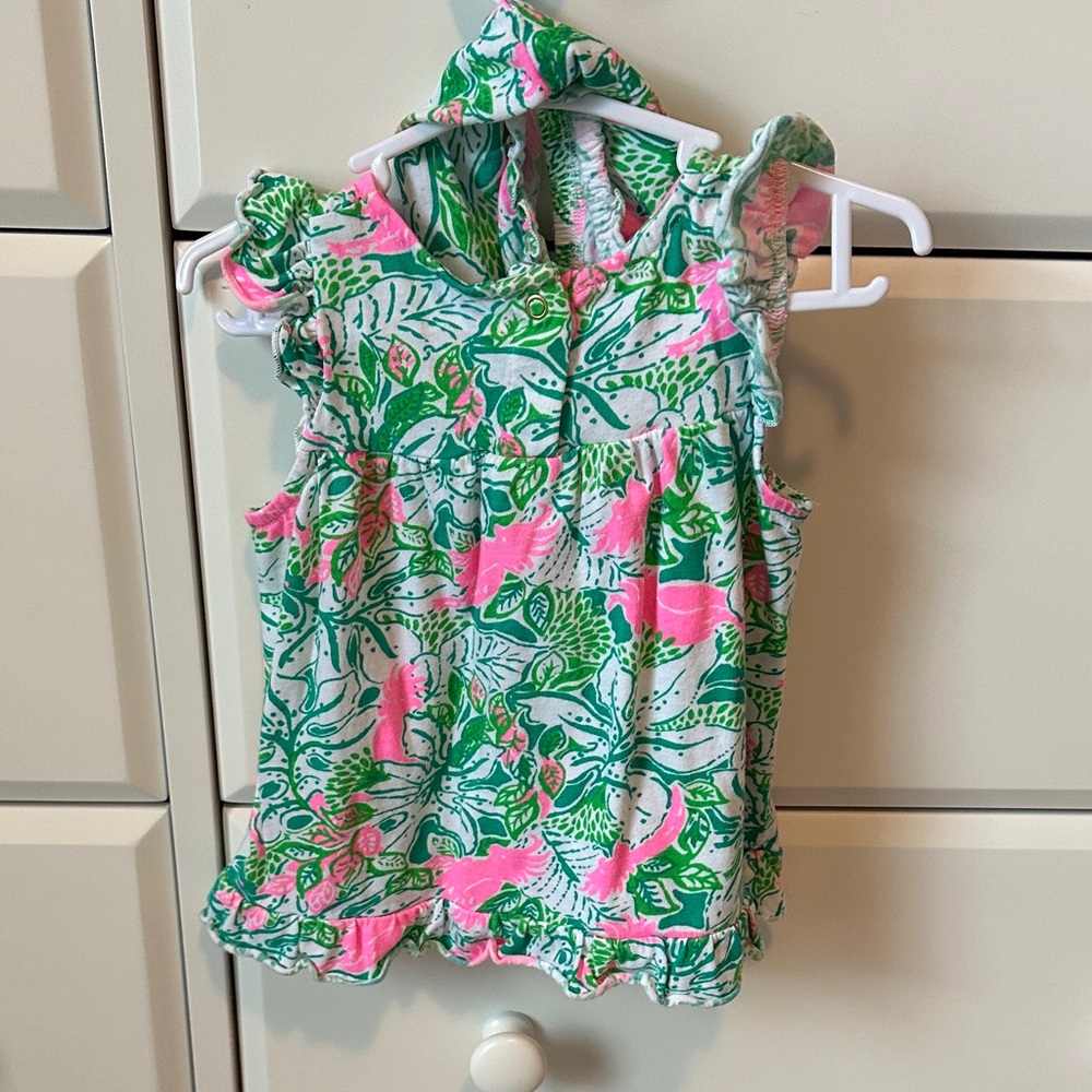 Lilly Pulitzer Kids Tropical Print Sleeveless Dress